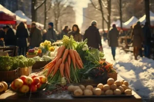 légumes d'hiver récolte marché fermier