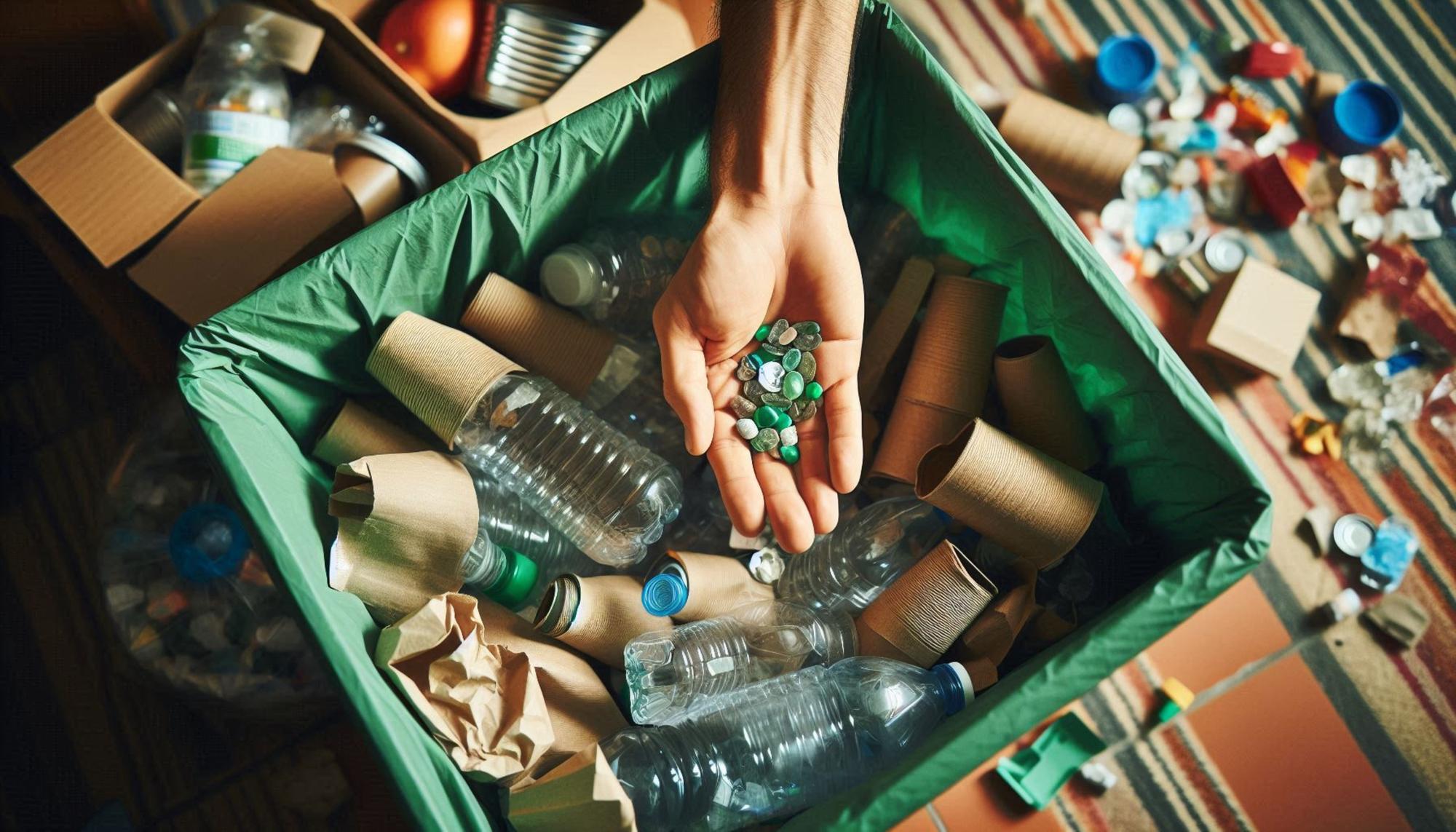 Logos du tri et matières recyclables au quotidien