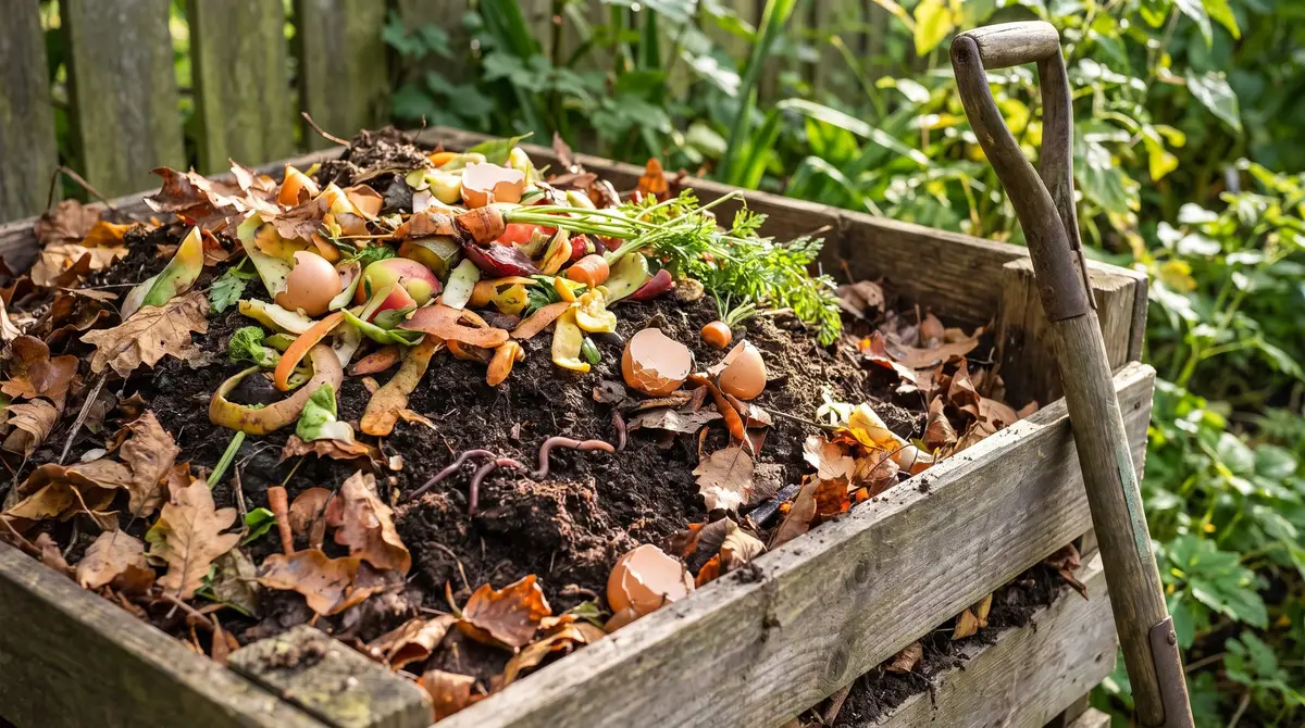 Bac à compost au jardin