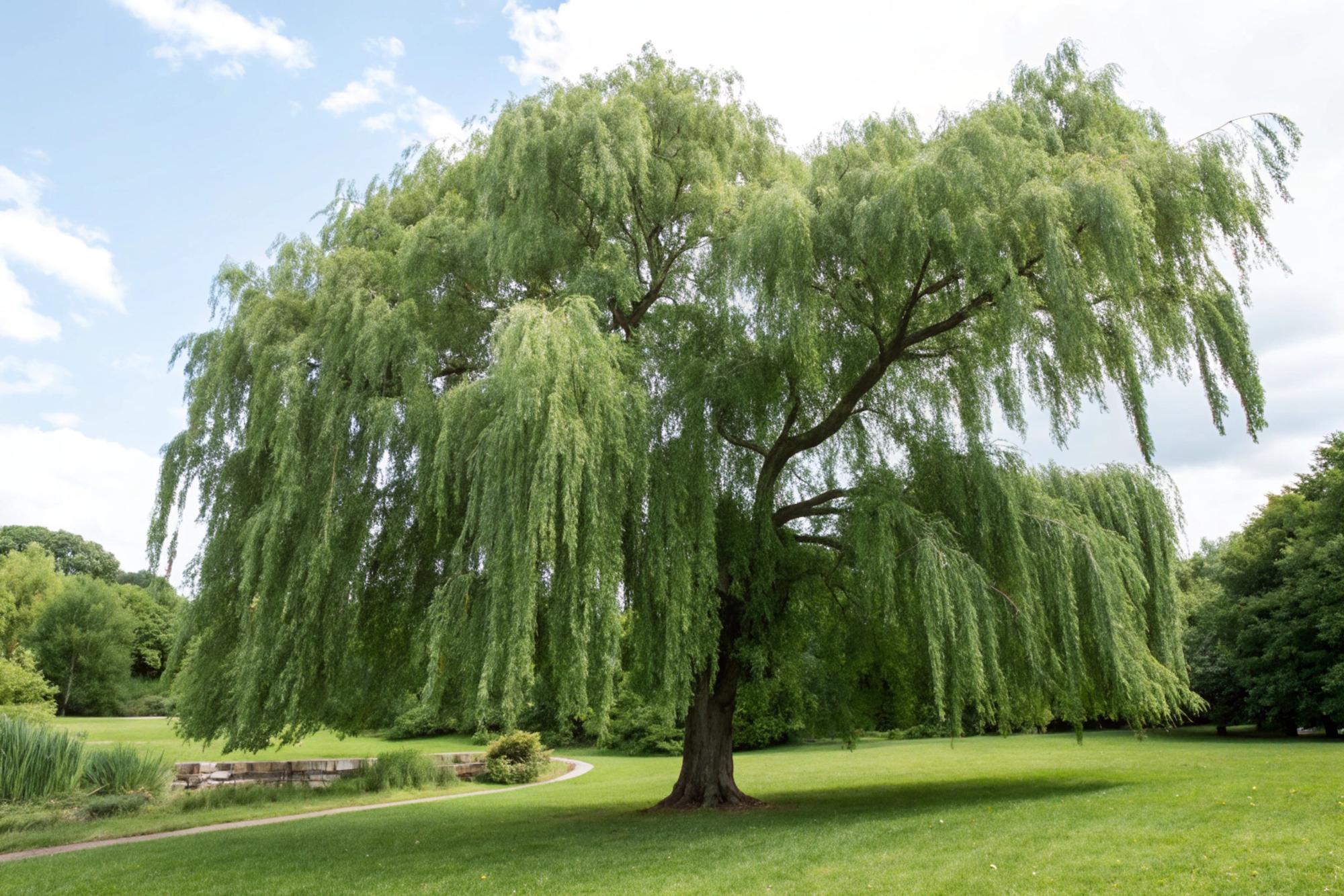 Quelle taille atteint un saule pleureur adulte ?